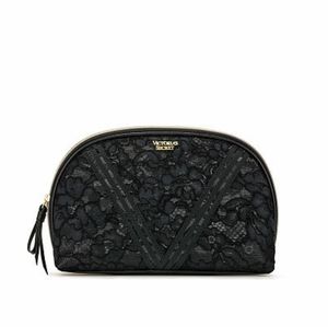 NWT Victoria's Secret Black Floral Lace Glam Bag